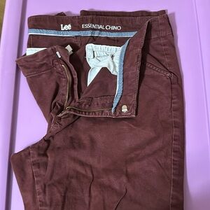 Lee maroon essential chino pants
